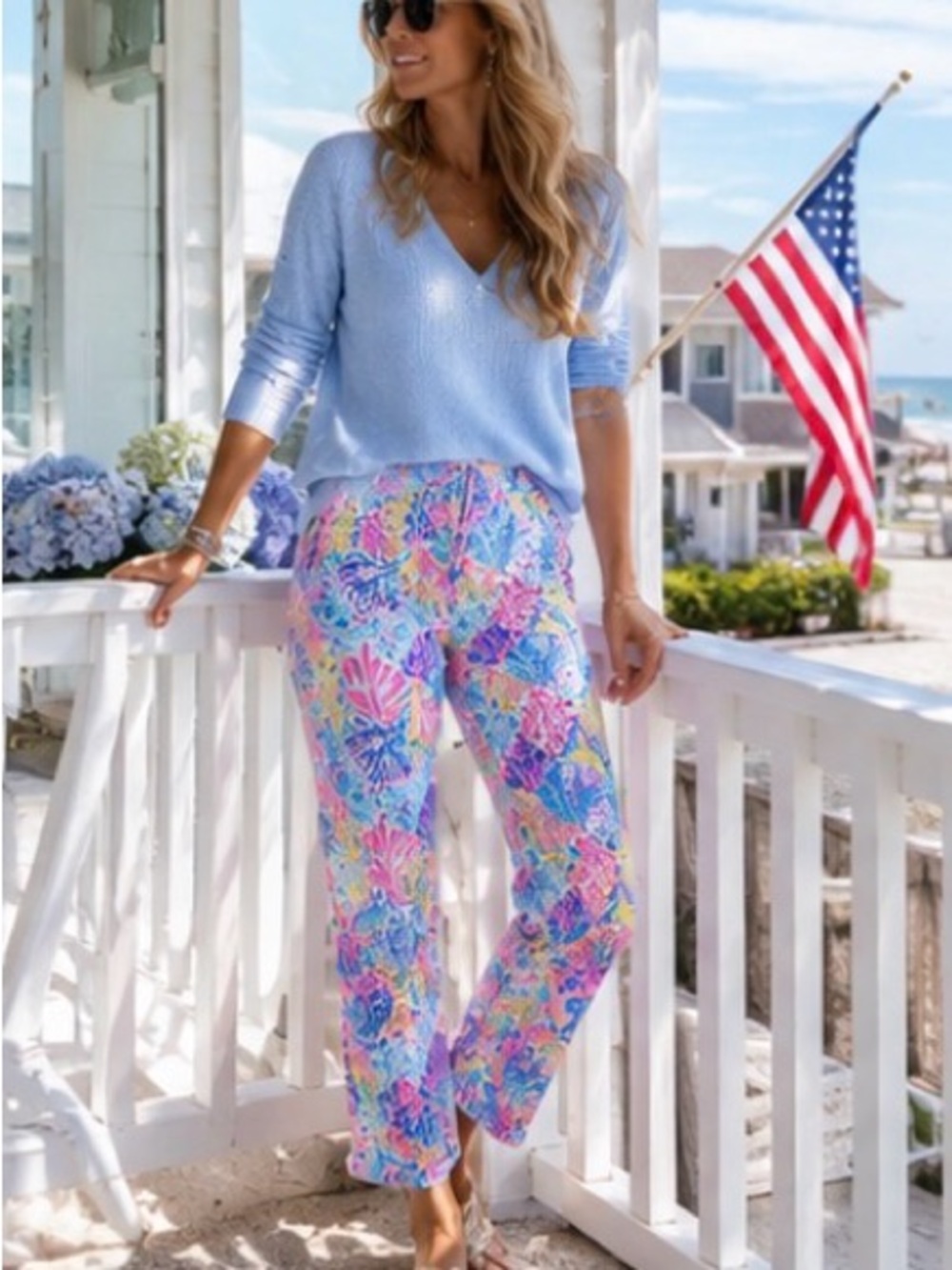 Lilly Pulitzer Taron Coral Print Resort Pants Splashdance Size Small - Picture 10 of 12